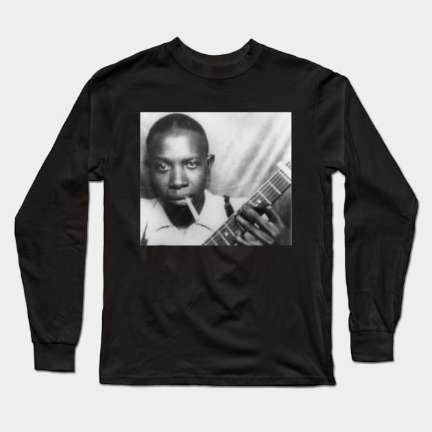 Robert Johnson Long Sleeve T-Shirt by YoungsPrintShop